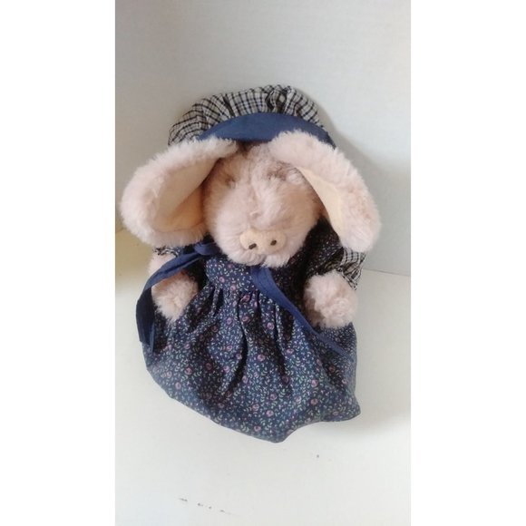 Boyd's Bears Prime rose Pig 1985-96 w/Bear wear Plush Toy 10" - Picture 4 of 10